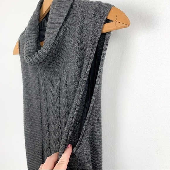NWOT Laundry by Shelli Segal Gray Knit Cowl Neck Sleeveless Sweater Dress Sz M - Picture 7 of 9